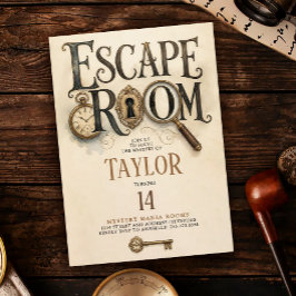 Invitación Elegante Misterio de Habitación de Escape de Oro V