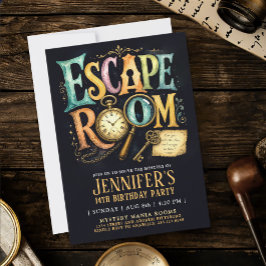 Invitación Elegante Misterio de Habitación de Escape Resoluci