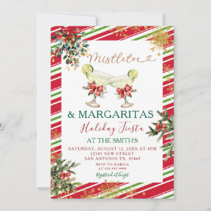 Invitación Elegante Mistletoe Margaritas Fiesta Fiesta