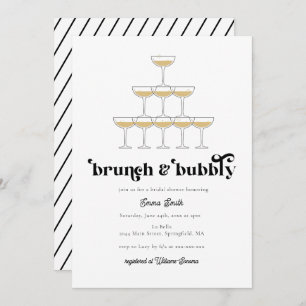 Invitación Elegante Mod Champagne Retro Bridal Shower Invitat