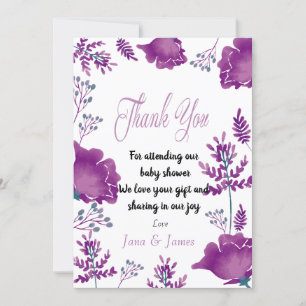 Invitación Elegante moda acuarela Purple Royal gracias
