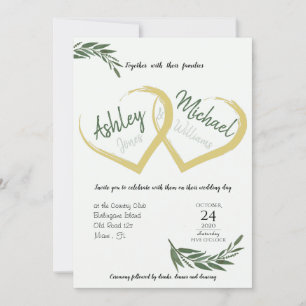 Invitación Elegante Moda acuarela verde Boda cordial