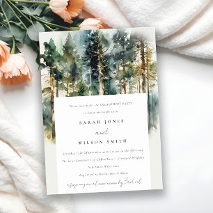 Invitación Elegante Moda acuarela Woodland Forest Engagement