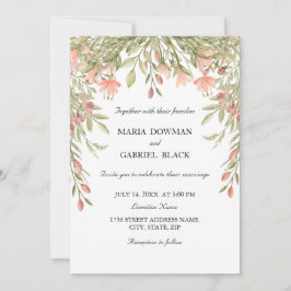 Invitación Elegante moda acuática Boda de vegetación floral