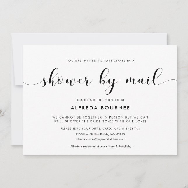 Invitación Elegante moda Baby Shower por correo (Anverso)