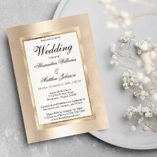 Invitación Elegante moda blanco champagne glamour Boda