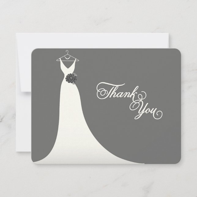Invitación Elegante Moda Boda con ducha de novias gracias (Anverso)