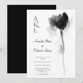 Invitación Elegante Moda Boda floral de tulipanes blancos y n