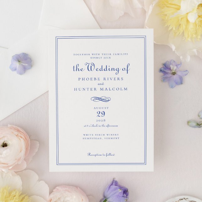 Invitación Elegante Moda Boda francés periwinkle azul (Subido por el creador)