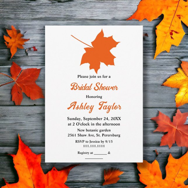 Invitación Elegante Moda Boho Fall deja una ducha de novia rú (Subido por el creador)