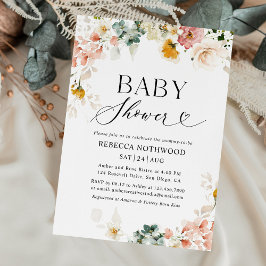 Invitación Elegante Moda Boho Watercolor Baby Shower