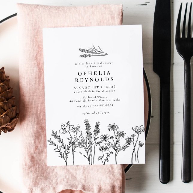 Invitación Elegante Moda Boho Wildflower Bridal Shower (Subido por el creador)