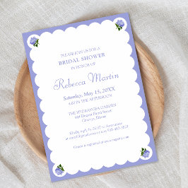 Invitación Elegante Moda Bridal Shower Lavender Blue Hydrange