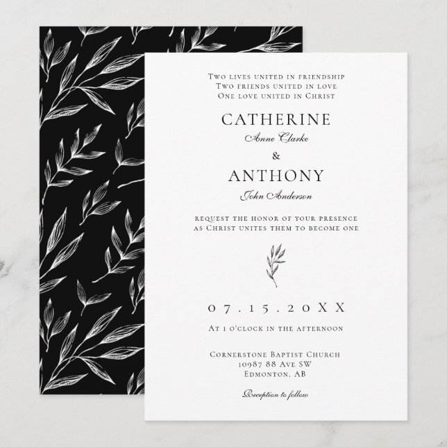 Invitación Elegante Moda cristiana clásica Minimalista (Anverso / Reverso)