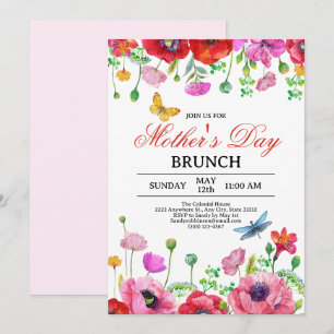 Invitación Elegante Moda de flor silvestre primavera Brunch d