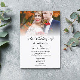 Invitación elegante moda de fotografía boda caligráfica minim