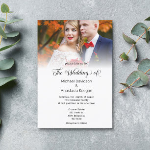 Invitación elegante moda de fotografía boda caligráfica minim