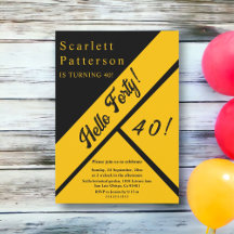 Elegante Moda de lujo negro y oro 40 cumpleaños