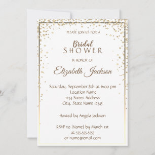 Invitación Elegante Moda Diamantes de Oro, Ducha Marítima