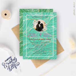 Invitación Elegante Moda Emerald Green Gold Custom Wedding