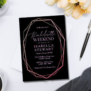 Invitación Elegante Moda estética oscura bachillerato geométr