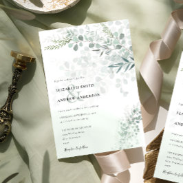 Invitación Elegante Moda Eucalyptus Boda de sabios botánicos