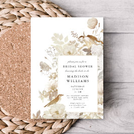 Invitación Elegante Moda floral de tierra  de novia ducha