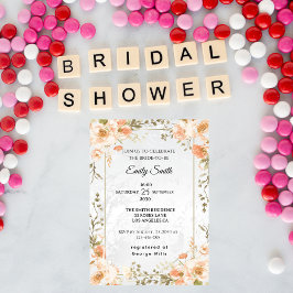 Invitación Elegante Moda Floral Watercolor Bridal Shower