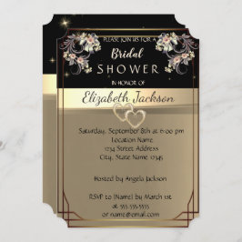 Invitación Elegante Moda Flores Ducha Bridal