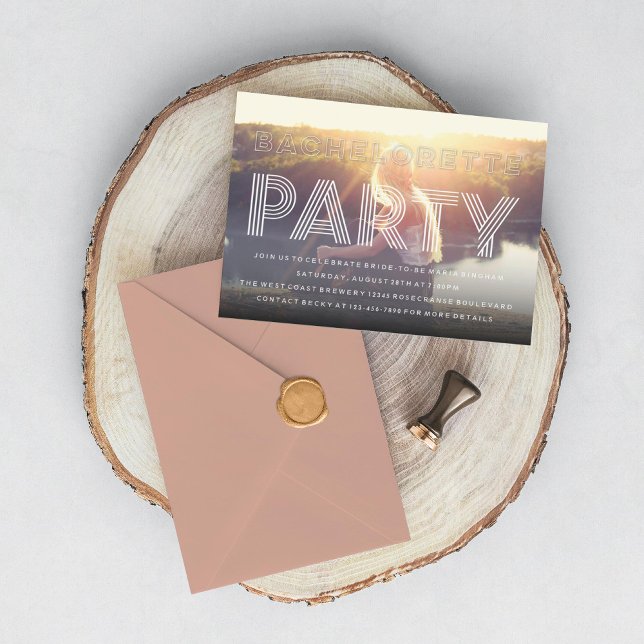 Invitación Elegante Moda Foto de la fiesta de la soltera (Subido por el creador)