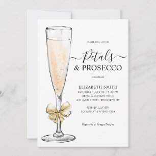 Invitación Elegante Moda Gafas de Oro Prosecco Ducha Bridal