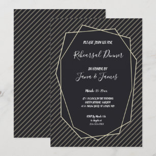 Invitación Elegante moda Geométrica Faux Army Ensayo Cena