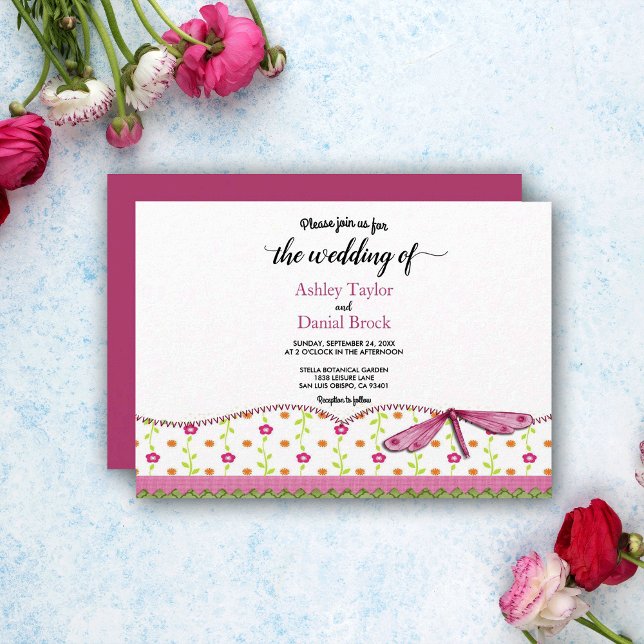 Invitación Elegante Moda Guión caprichoso Boho Boda Floral (Subido por el creador)