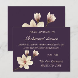 Invitación Elegante Moda Magnolia Ensayo Cena