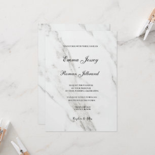 Invitación elegante moda minimalista boda de mármol