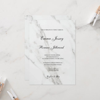 Invitación elegante moda minimalista boda de mármol