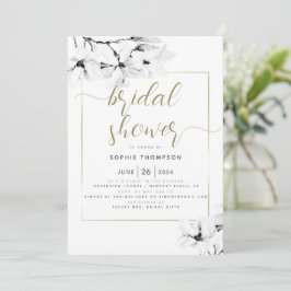 Invitación Elegante Moda moderna Magnolia Floral Bridal Ducha
