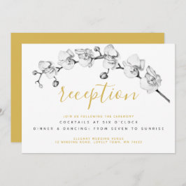 Invitación Elegante Moda Moderna Recepción de oro floral