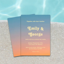 Elegante Moda Naranja Azul Boda Sky Sunset