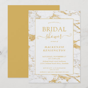 Invitación Elegante Moda Relieve metalizado dorado Marble Bri