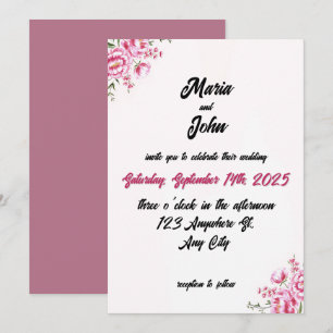 Invitación Elegante Moda Romántico Minimalista Rubor