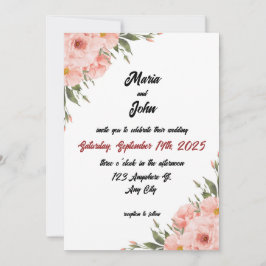 Invitación Elegante Moda Romántico Minimalista Rubor