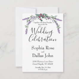 Invitación Elegante moda rosa rosa rosa rosa Lavander Eucalyp