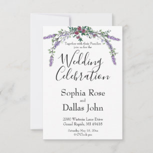 Invitación Elegante moda rosa rosa rosa rosa Lavander Eucalyp