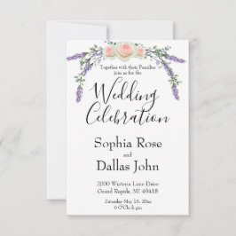 Invitación Elegante moda rosa rosa rosa rosa Lavander Eucalyp