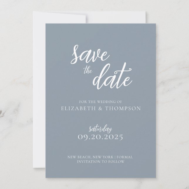 Invitación Elegante Moda Script Fotomontaje Boda Guardar La F (Anverso)
