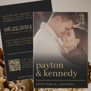 Invitación Elegante Moda sencilla y elegante Foto de código Q