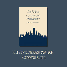 Invitación Elegante Moda urbana Destino de Skyline Boda