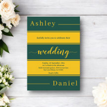 Elegante Moda Verde Y Dorado Stripes Boda De Lujo