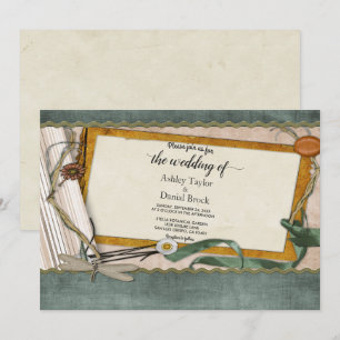 Invitación Elegante Moda Vieja Ornate Clásico Boda enmarcado
